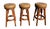 A rare find in this condition, this exceptional set of four mid-century modern stools remains fully intact and beautifully...