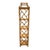 Elegant vintage bamboo étagère featuring five woven rattan shelves, a warm honey-toned finish, and decorative X-shaped...
