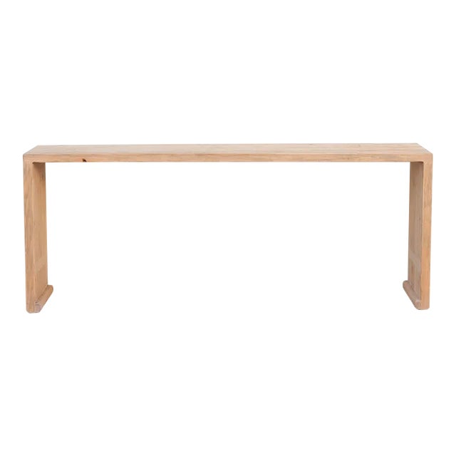 Rustic Reclaimed Wood Waterfall Console Table For Sale