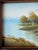 Textile Mid Century Oil Painting Framed For Sale - Image 7 of 10