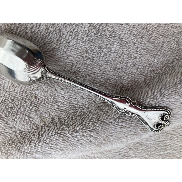 Silver 1906 Sterling Silver Teaspoon, Engraved With Name Grace, Delicate Shell Pattern For Sale - Image 8 of 18