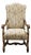 Century Furniture Rustic Old World Transitional Upholstered Dining / Accent Lounge Arm Chair For Sale