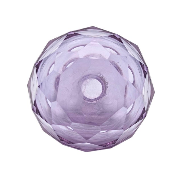 Japanese Irice Cut Glass Perfume Bottle, Purple Alexandrite Tone, 4.75" For Sale - Image 10 of 13