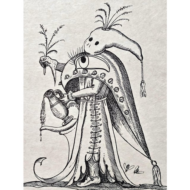 Salvador Dali, Maître Editue de l'Île Sonnante from Les Songes Drôlatiques de Pantagruel, Original Large Lithograph, 1973 For Sale - Image 10 of 10