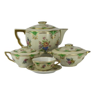 Limoges Porcelain Coffee Set by Charles Ahrenfeldt, Set of 27 For Sale