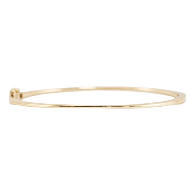 Bony Levy 14k Yellow Gold Thin Hinged Bangle Bracelet For Sale