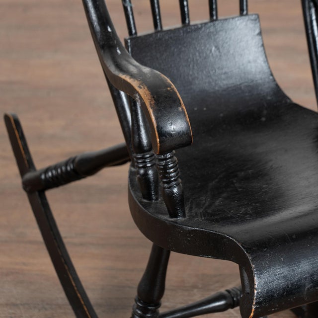 Black 19th Century Swedish Child’s Black Rocking Chair For Sale - Image 8 of 13
