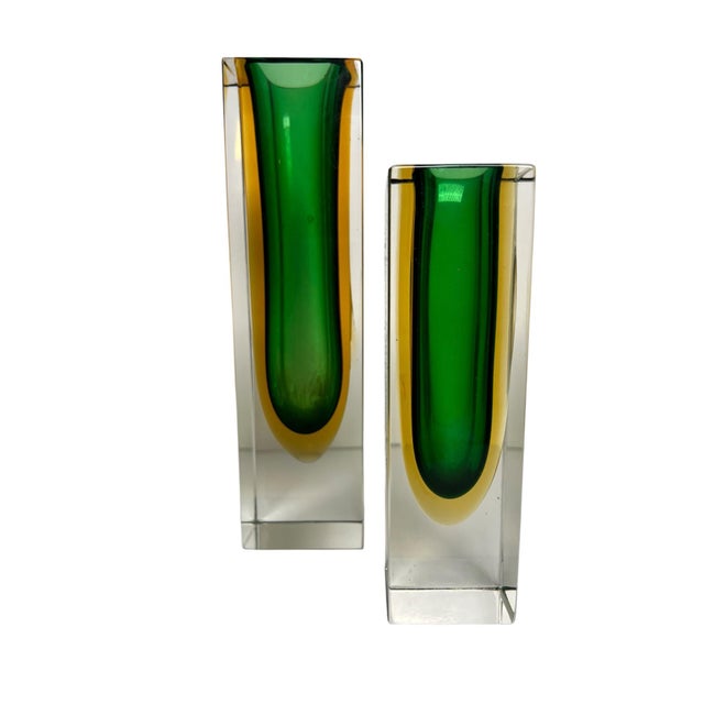1960s Murano Sommerso Glass Vase Pair by Flavio Poli for Alessandro Mandruzzato, 1960s For Sale - Image 5 of 8