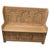 Brown High Back Oak Settle with Carved Back Panels, 1920 For Sale - Image 8 of 8