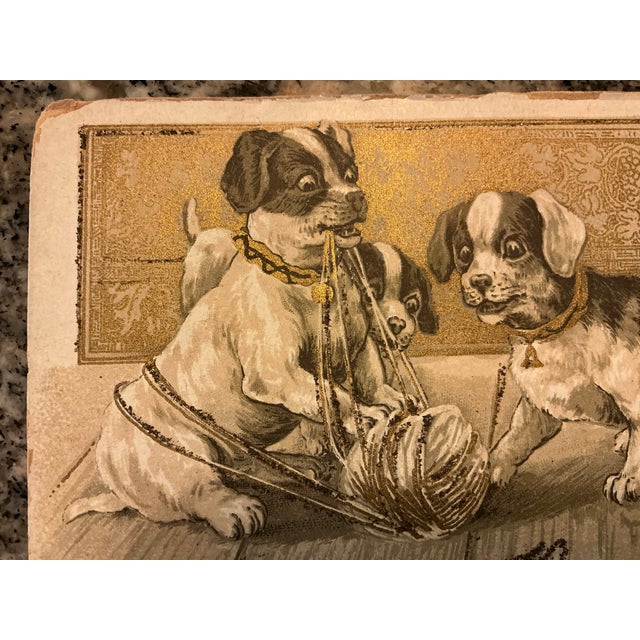1910s Antique French Easter Postcard Featuring Dogs For Sale - Image 5 of 5