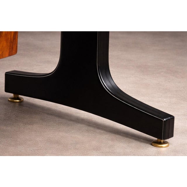 Cimo Brazilian Rosewood Credenza with Ebony-Finished Legs and Brass Hardware, Brazil, 1960s — Architectural Storage with Eight Compartments - Lot 319 For Sale - Image 15 of 17