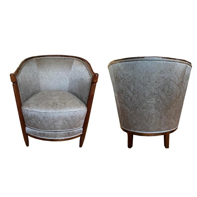 Pair of Art Deco Bergères For Sale - Image 5 of 11