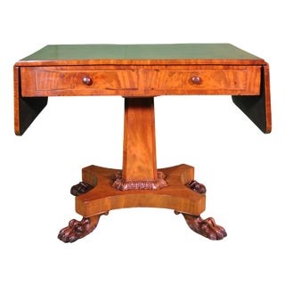 Empire Game Table with Drawers and Claw Feet, 1840 For Sale