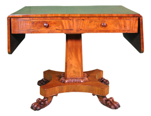 Empire Game Table with Drawers and Claw Feet, 1840