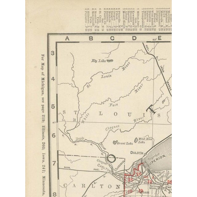 Antique Map of Wisconsin The Badger State by Ran McNally, 1899 For Sale - Image 6 of 12