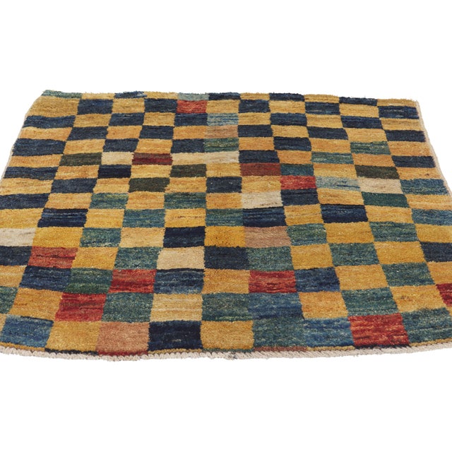 Mid-Century Modern Vintage Persian Gabbeh Rug, 03'00 X 03'01 For Sale - Image 3 of 10