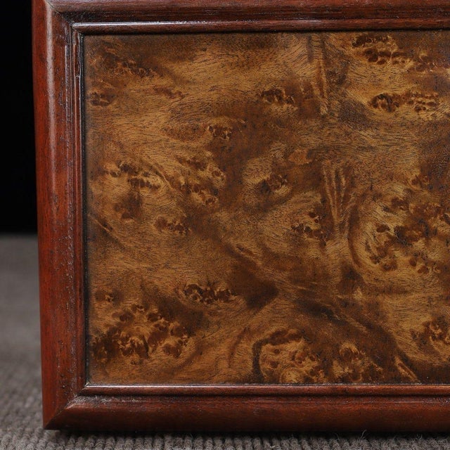 Chinese Huali Rosewood Box With Burl Wood Panel For Sale - Image 10 of 10