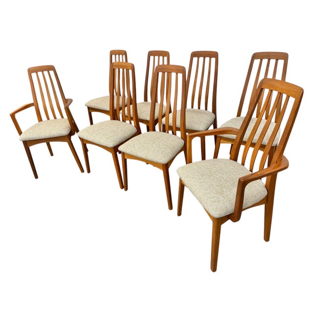 Mid-Century Modern Vintage Danish Modern Teak "Eva" Style Dining Chairs - Set of 8 For Sale - Image 3 of 9