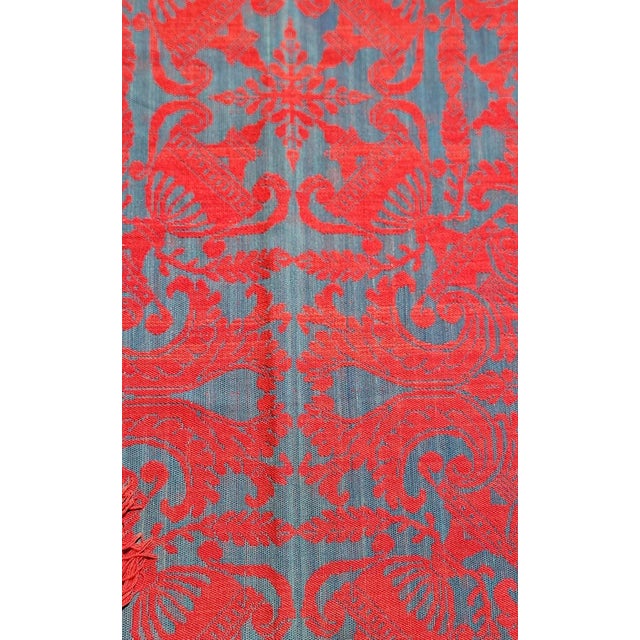 Red 19thc Red & Blue Dated 1860 Coverlet From Pa. For Sale - Image 8 of 13