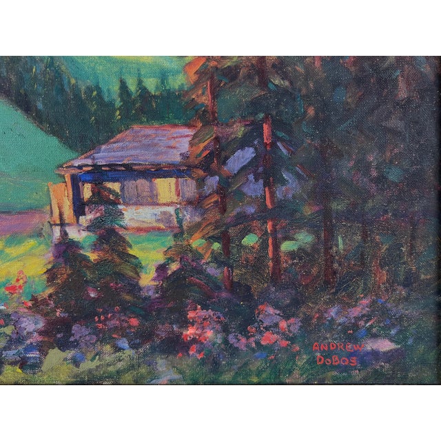 1930s " Sunlit Mountains" Majestic Mount Jefferson and Mount Hood Oregon 1930s by Andrew Dobos For Sale - Image 5 of 10
