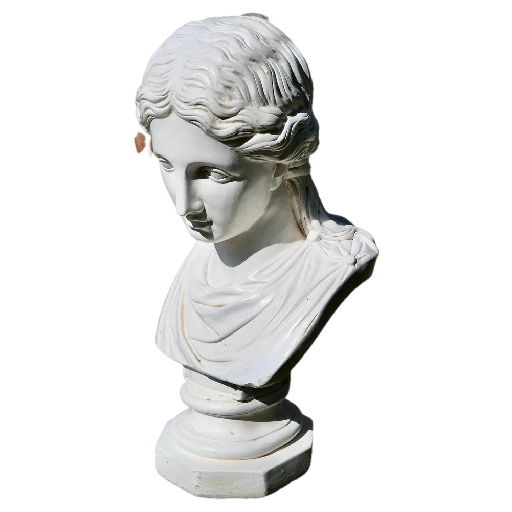 Pre-Raphaelite Artist, Large Bust of Roman Lady, 1920, Plaster | Chairish
