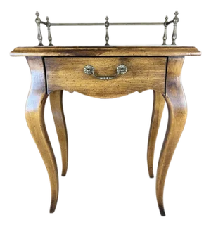 Vintage Diminutive Side Table With Brass Gallery