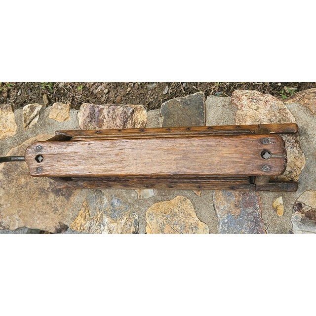 Chestnut Antique 19th Century Wooden Hand Cranked, "Mother Hubbard" Clothes Wringer For Sale - Image 8 of 11
