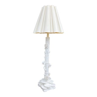 1950s Italian Floral Porcelain Floor Lamp For Sale