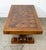 Unique and extremely well made solid oak French brutalist coffee table with tile top surface. Very well made throughout...