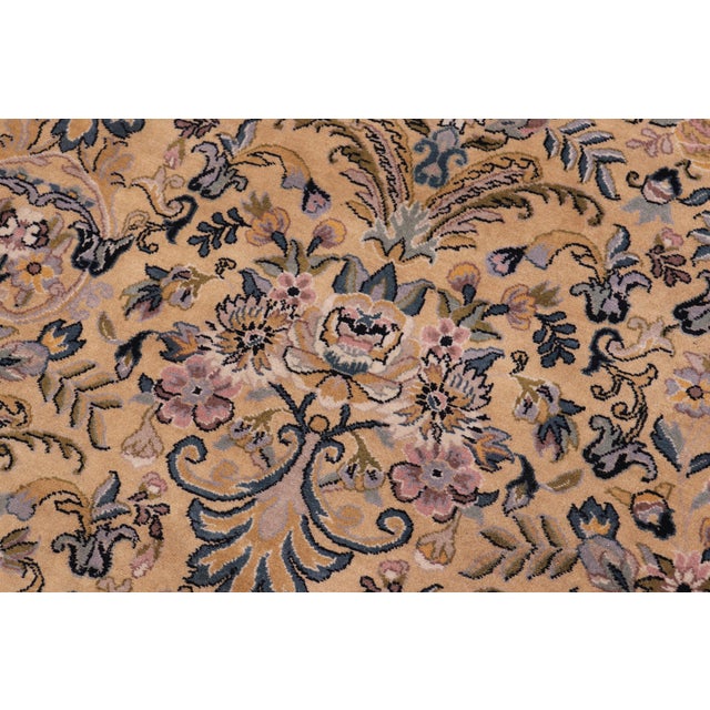 Art Nouveau Art Nouveau Foral 1990's Pak-Persian Gold/Gold Wool Rug - 12'0'' X 17'8'' For Sale - Image 3 of 9