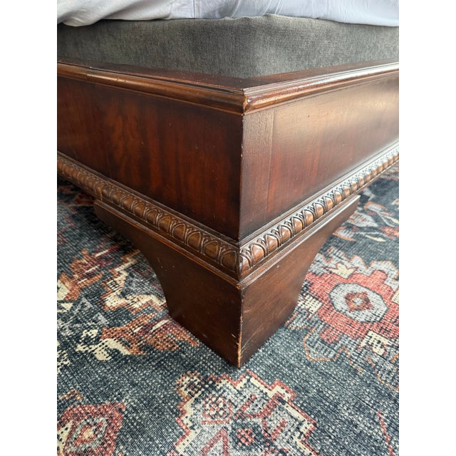 Henredon Vintage Henredon Queen Sleigh Bed Frame - Solid Wood Dark Mahogany For Sale - Image 4 of 7