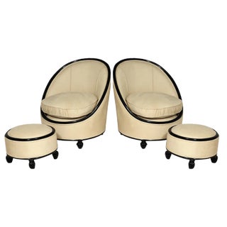 French Art Deco Salon Chairs in the Style of Ruhlman, 1925, Set of 4 For Sale