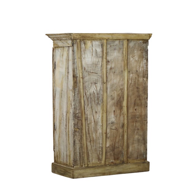 Wood Antique Indian Painted Teakwood Armoire For Sale - Image 7 of 7