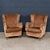 A stylish pair of Italian armchairs dating to the 1960s, upholstered in soft velvet. These chairs feature a classic...