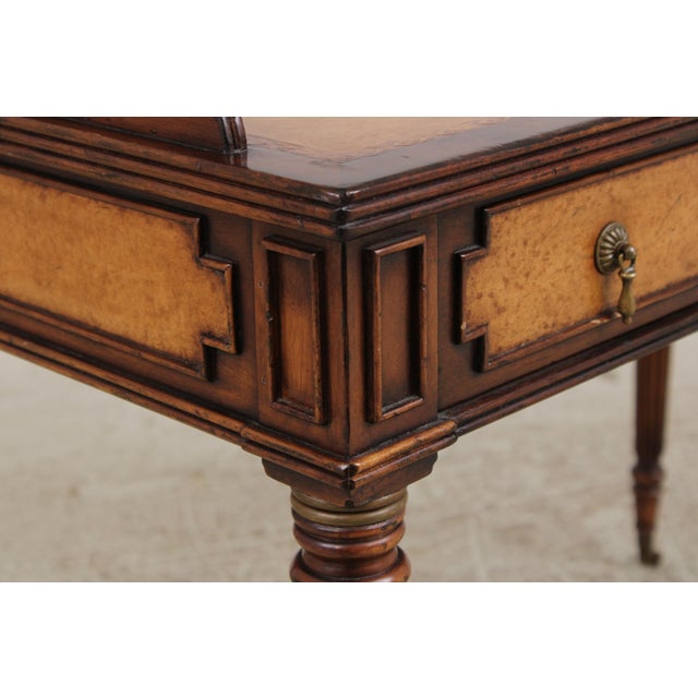 Jonathan Charles Sheraton Leather Top Mahogany Desk For Sale - Image 11 of 16
