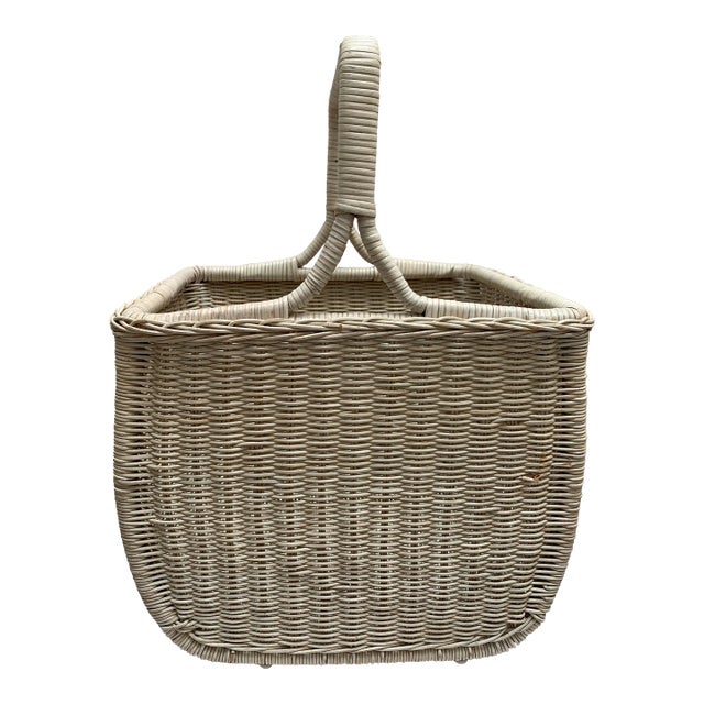 Large Rustic Vintage Storage Decor Basket For Sale