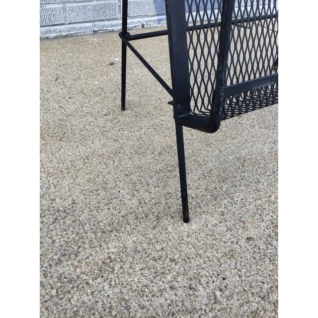 Vintage Black Metal Media Rack, Mid-Century Modern, 1950s Usa For Sale - Image 10 of 12