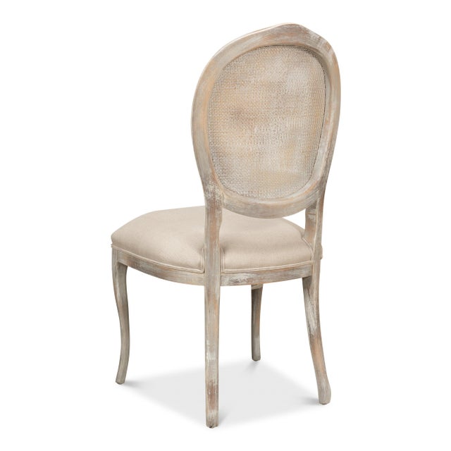 2020s Louis XV Cane Back Dining Chairs in Gray Oak, Sets of 2 For Sale - Image 5 of 11