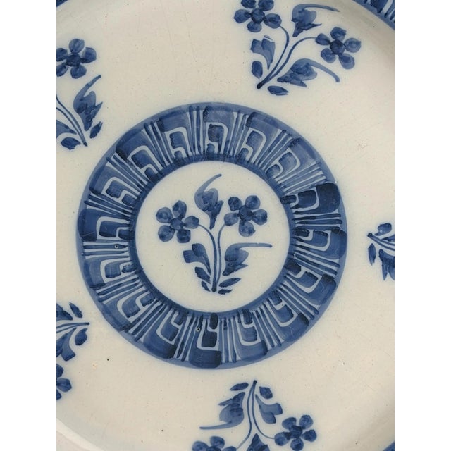 Large Delft Blue Faience Wall Plate, Netherlands, 1820 For Sale - Image 3 of 9