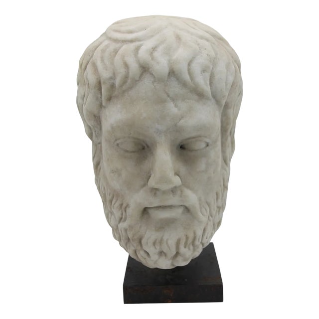 Head in Antique Style, 1800s, Carrara Marble For Sale