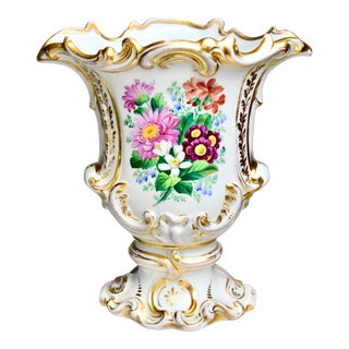 19th Century Rococo Revival Painted Kpm Berlin Porcelain Vase For Sale