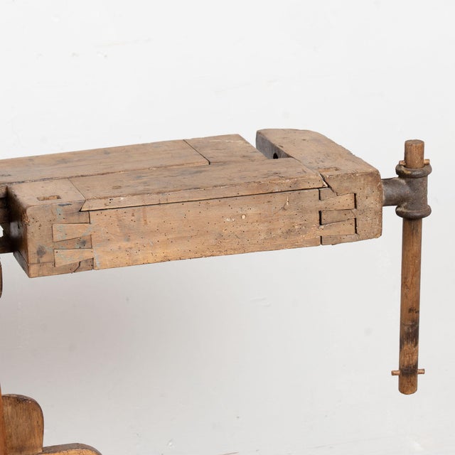 Rustic 20th Century Narrow Workbench Console Table For Sale - Image 11 of 16