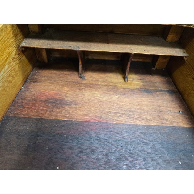 American Antique Primitive Early American Slant-Top Child's School Desk For Sale - Image 3 of 12