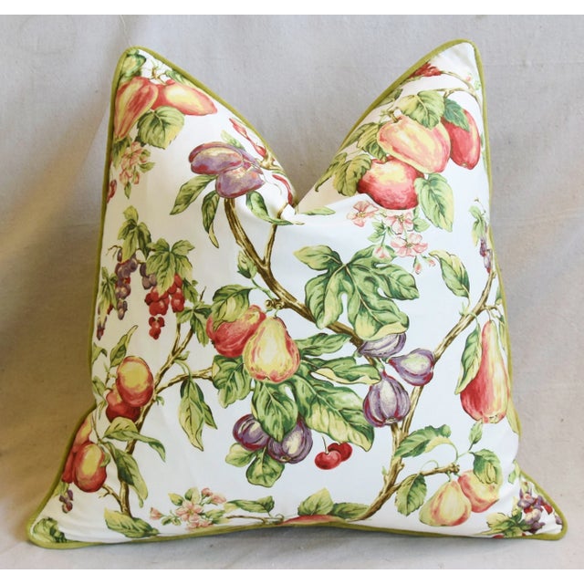 Early 21st Century P. Kaufmann Bountiful Fruit Feather/Down Pillows 24" Square - Pair For Sale - Image 5 of 13