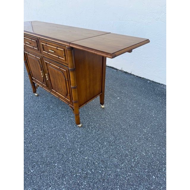 Dixie Dixie Furniture Aloha Faux Bamboo Server Bar For Sale - Image 4 of 11