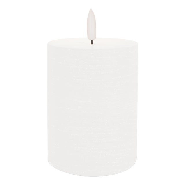 FIA Wick White Pillar Candle (Set of 2) For Sale