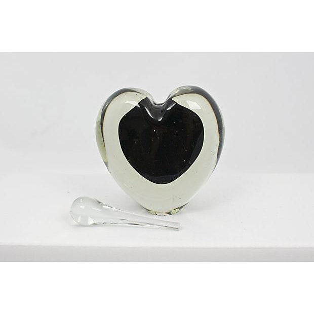 Mid-Century Modern Murano Black Heart Perfume Bottle For Sale - Image 3 of 6