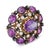 Victorian 19th Century Victorian Amethyst Pearl Diamond 18k Yellow Gold Silver Brooch Pendant For Sale - Image 3 of 6