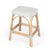 Robias 24.5 in. Seat Height Rectangular Rattan Backless Counter Stool with Footrest, Gray/White Dot / Natural Rattan Frame For Sale - Image 9 of 9