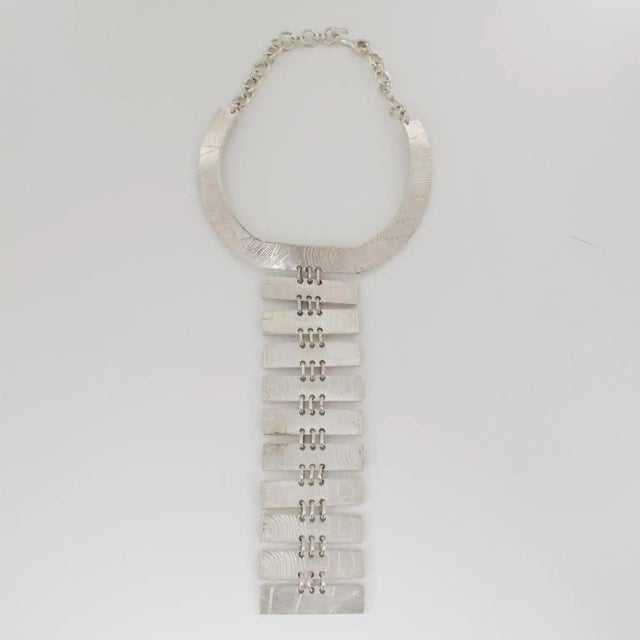 1990s Biche de Bere Paris Graffiti Silvered Link Necklace in Limited Edition For Sale - Image 5 of 11